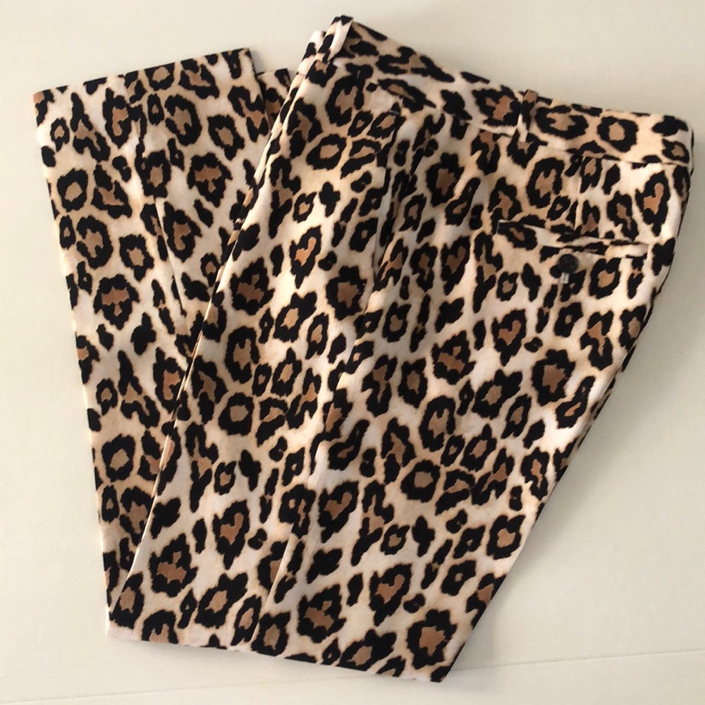 Banana Republic Leopard Print Ankle Pants - Tan Black Cream